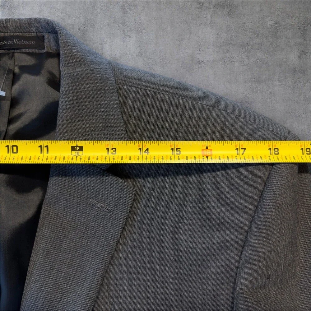 Chaps Men's 44L Gray Blazer Sport Coat Two Button Single Vent Suit Jacket